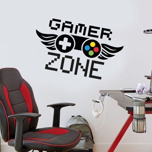 Sticker gamer zone. Stickers muraux gaming, jeux vidéo, geek