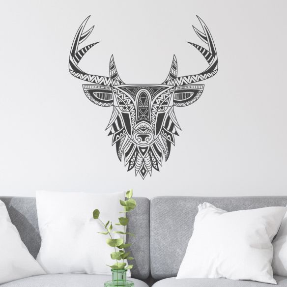Sticker tête de cerf géométrique