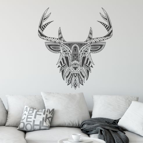 Sticker tête de cerf géométrique