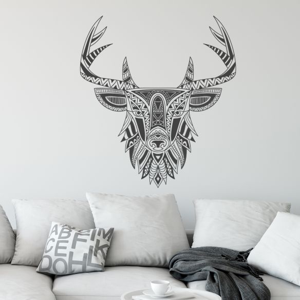 Sticker tête de cerf géométrique