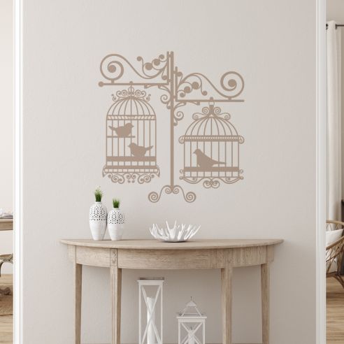 Sticker double cages à oiseaux