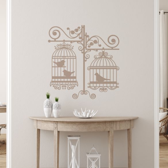 Sticker double cages à oiseaux