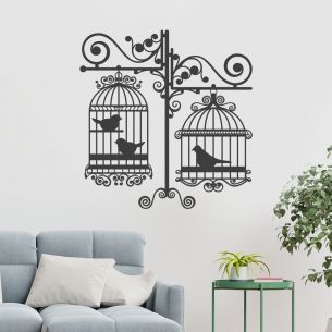 Sticker double cages à oiseaux