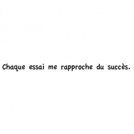 Sticker citation chaque essai me rapproche du succès