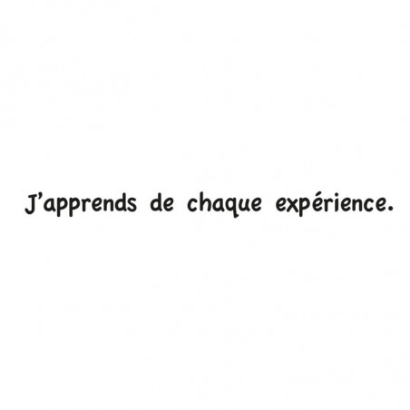 Sticker citation j'apprends de chaque expérience