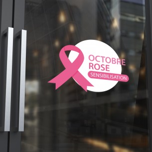 Stickers vitrine sensibilisation Octobre Rose
