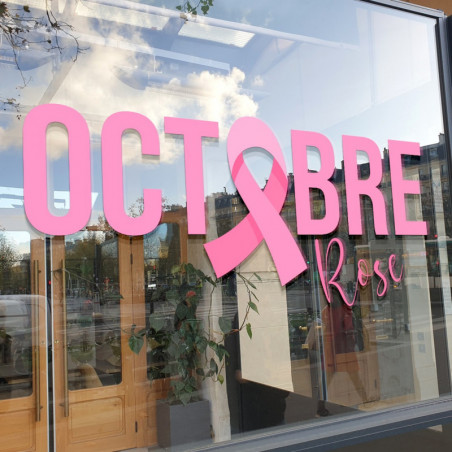 Stickers vitrine Octobre Rose