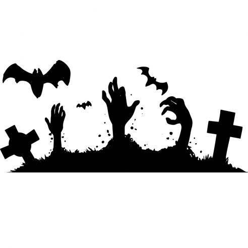 Stickers cimetière halloween