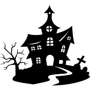Sticker maison hantée 