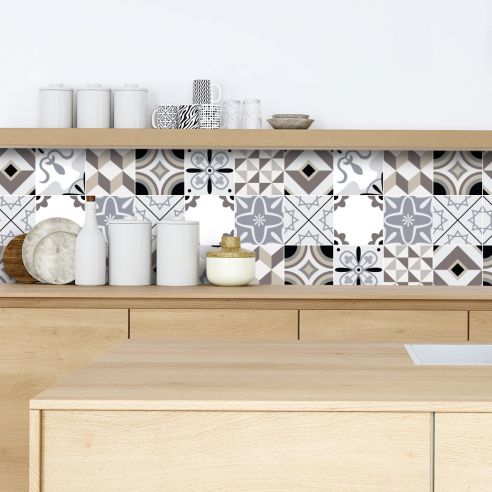 Crédence adhésive carreaux de ciment