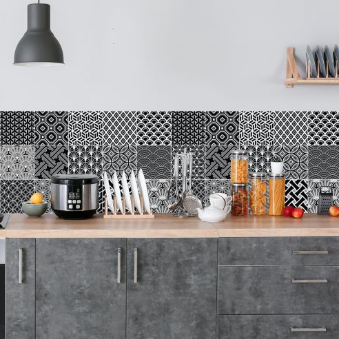 Crédence adhésive carreaux de ciment