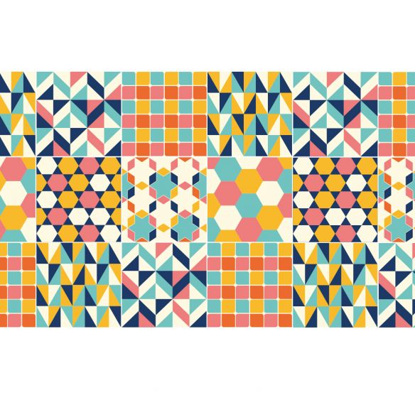 Crédence adhésive carrelage style retro 80