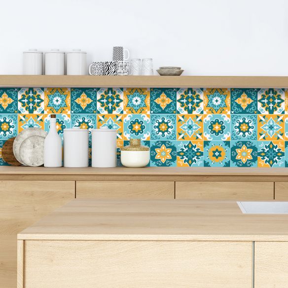 Crédence adhésive carrelage de ciment