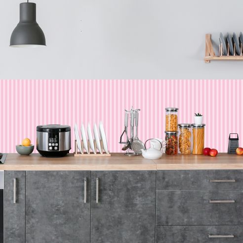 Crédence adhésive lignes roses