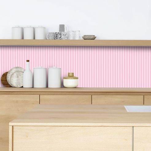 Crédence adhésive lignes roses