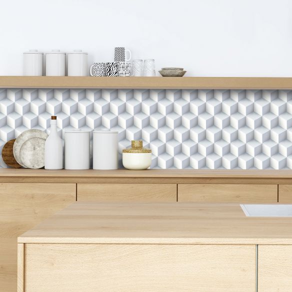 Crédence adhésive cubes 3D