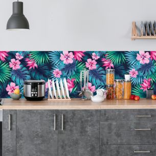 Crédence adhésive florale jungle