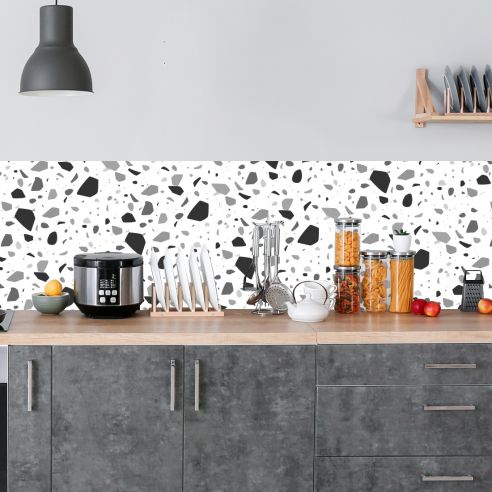 Crédence adhésive terrazzo