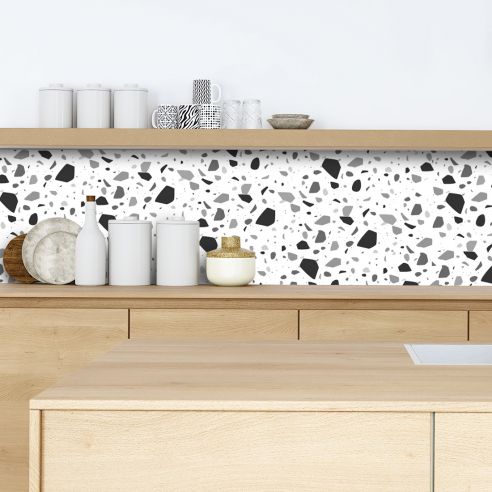 Crédence adhésive terrazzo