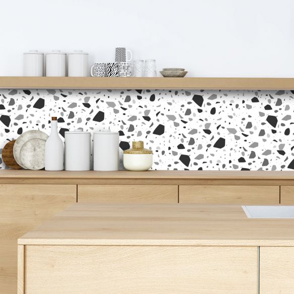 Crédence adhésive terrazzo