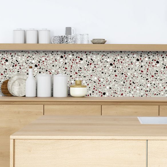 Crédence adhésive terrazzo