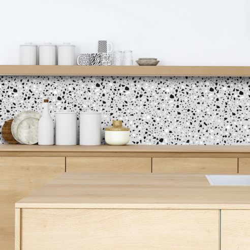 Crédence adhésive terrazzo