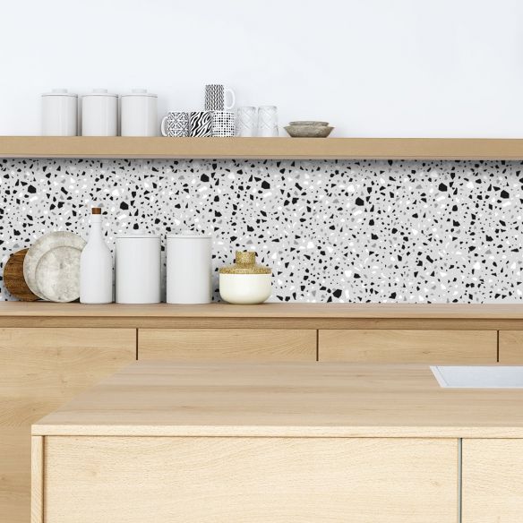 Crédence adhésive terrazzo