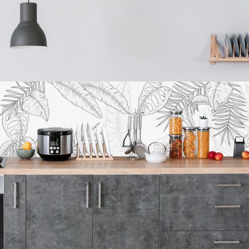 Crédence adhésive feuillage
