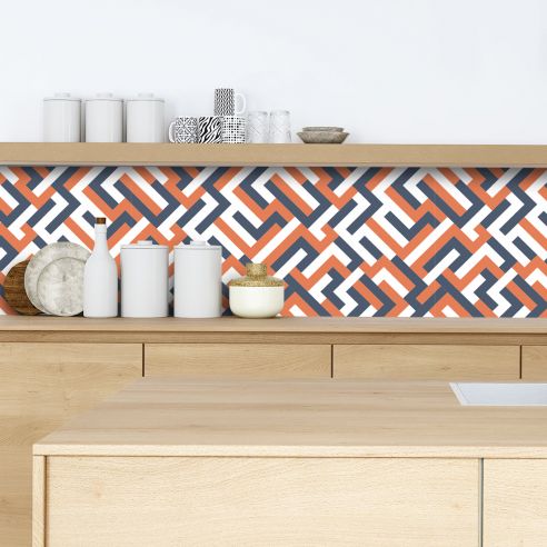 Crédence adhésive déco géométrique 