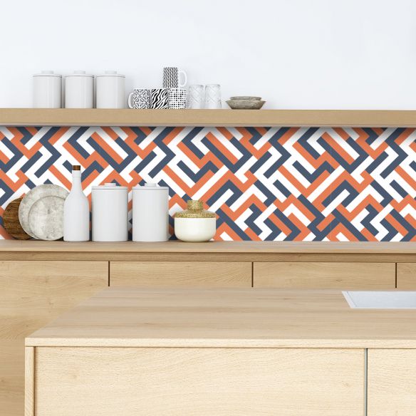 Crédence adhésive déco géométrique 