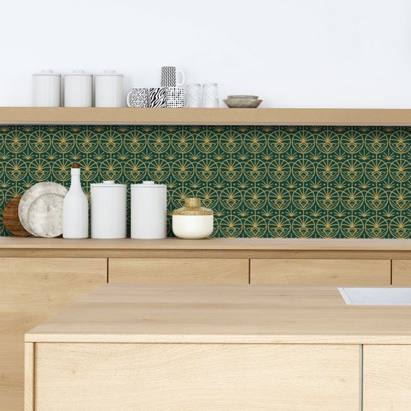 Crédence adhésive design verte
