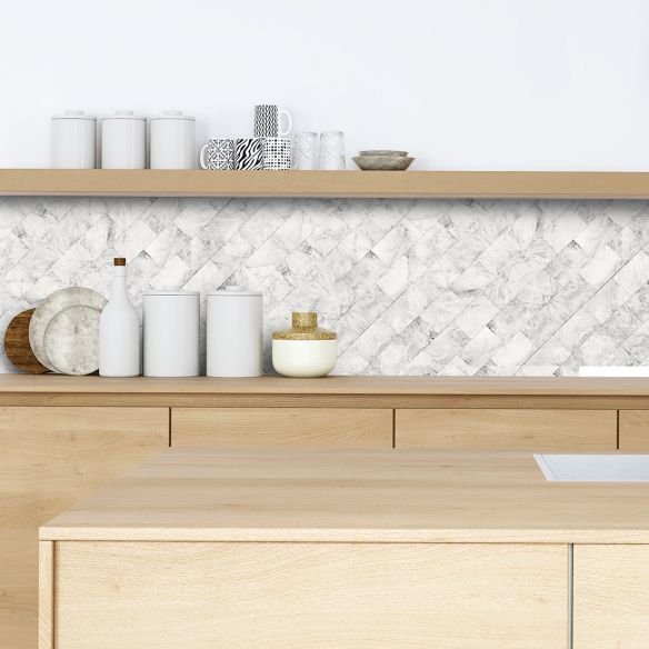 Crédence adhésive mur de pierres blanches