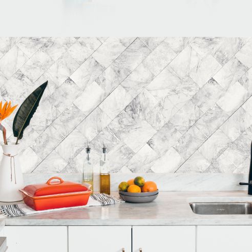 Crédence adhésive mur de pierres blanches