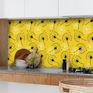 Crédence adhésive pissenlit fond jaune 2