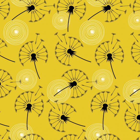 Crédence adhésive pissenlit fond jaune