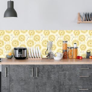 Crédence adhésive pissenlit jaune orange