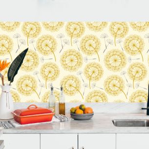 Crédence adhésive pissenlit jaune orange 2