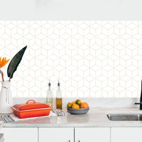 Crédence adhésive design cubes 3D