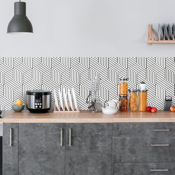 Crédence adhésive géométrique
