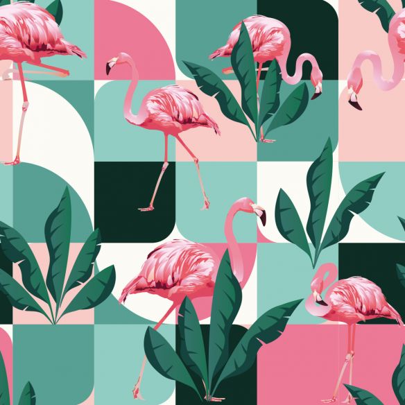 Crédence adhésive flamant rose