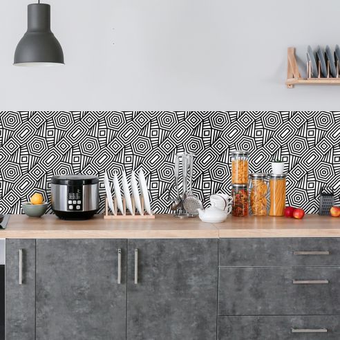 Crédence adhésive motifs géométriques