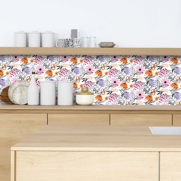Crédence adhésive déco florale