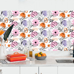 Crédence adhésive déco florale