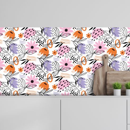 Crédence adhésive déco florale