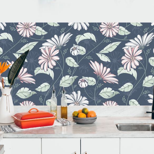 Crédence adhésive déco florale