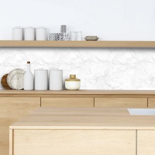 Crédence adhésive effet marbre blanc