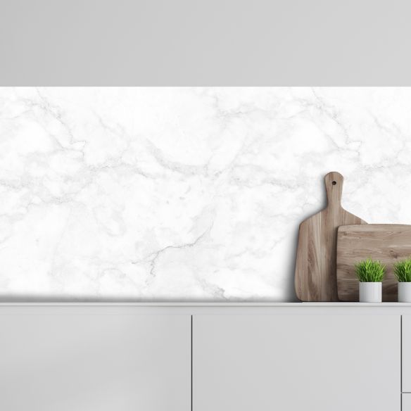 Crédence adhésive effet marbre blanc