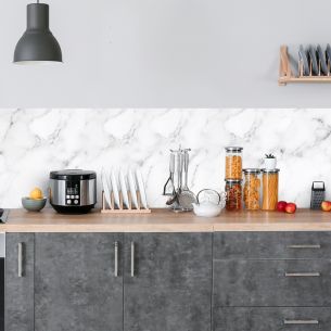 Crédence adhésive marbre blanc