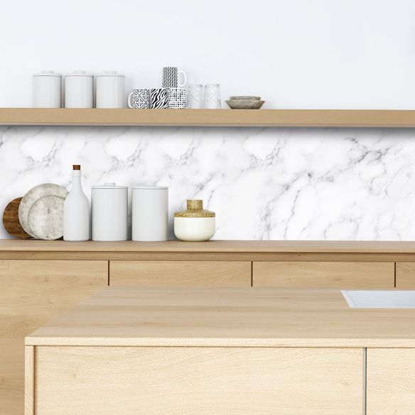 Crédence adhésive marbre blanc