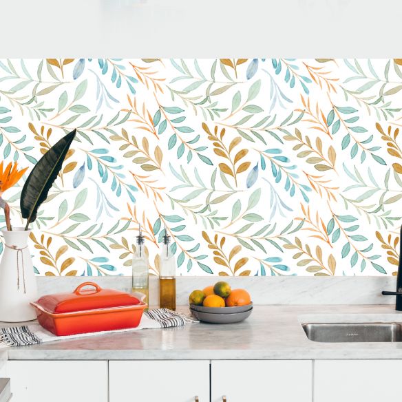 Crédence adhésive feuillage
